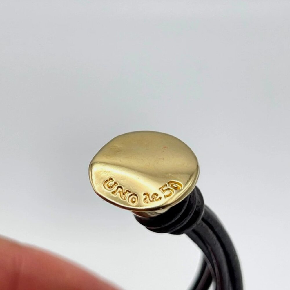 NWT Uno de 50 ATTACHED Gold Plated Gray Crystal Multi Leather Bracelet SZ Small - Picture 8 of 12